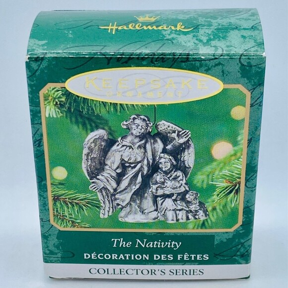 Hallmark Keepsake Ornament Minature The Nativity Pewter Dated 2001 with Box - Picture 2 of 6